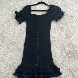 NWT Black Smocked Mini Dress